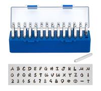 BENECREAT 42 Packs (3mm 1/8") Lettre et Chiffre Métal Tampon Outil de Poinçon de Carbone Galvanisé pour Cuir Bois Impression Fabrication de Bijoux