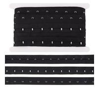 BENECREAT 5.7 m Garniture à Crochet et Œillet Simple, 2.5cm Large Extension de Soutien-Gorge en Coton Noir pour la Couture de Soutien-Gorge Corset, Corset de Danse Renaissance