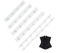 BENECREAT 5 ensembles de Corsets à Ressort en Fer, 5 Style Corset Blanc Busk Acier Désossage avec Fermeture à Crochet et Oeil pour Corset, Bustier, Formateur de Taille