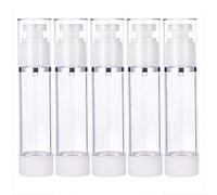 BENECREAT 5 PCS 50 ML Vide Airless Pompe Bouteilles en Plastique Remplissable Pompe À Vide Pompe Presse Bouteilles pour Lotion Parfum Huile Essentielle Fondation Toner Liquide