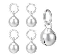 BENECREAT 5 Pcs Breloques Cloche en Argent Sterling 925, Bijoux Pendentif Mini Cloche avec Anneaux de Saut et Tissu de Polissage Argenté 1 Pc, pour la Fabrication de Bijoux de Noël, 8.8x6mm