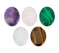 BENECREAT 5 pierre pour le Pouce Contre L'Anxiété 5 Styles de Cristaux Sculptés à la Main Pierres D'Inquiétude pour la Méditation Méditation pour Soulager L'Anxiété 44.5x34.5x7mm