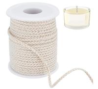 BENECREAT 50 m Mèches Rondes pour Lampe à Huile Mèche de Rechange en Coton de 2.5mm pour Fabrication de Bougies pour Lampe à Alcool Lanterne Brûleur de Bougies Éclairage et Décoration de Poêle