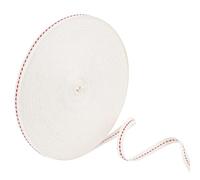 BENECREAT 50 m Ruban en Coton Ivoire Cousu Rouge Ruban en Coton Sergé de 10mm pour Décoration Intérieure Emballage de Cadeaux Bricolage Anniversaire Mariage Bouquet