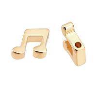 BENECREAT 50 pièces 18K Plaqué Or Note de Musique Pendentif Breloque en Laiton Perles Haut Percé Perles Musique Pendentifs pour Collier à Faire Soi-Même Bracelet Boucles d'oreilles