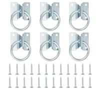 BENECREAT 6 Anneau d'attache Croisé pour Chevaux Anneau d'attache pour Box à Chevaux Anneaux d'attache Platinum Barn avec Vis de Fixation pour Écurie et Usage Équestre