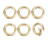 BENECREAT 6 fermoir à Ressort Rond Plaqué Or 18 carats Véritable Anneaux à Ressort en Laiton de 14.5x2.5mm pour la Fabrication de Bijoux de Boucles de Sacs de Sacs à Main de Bricolage