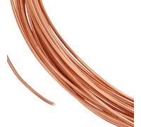 BENECREAT 6 m Fil de Cuivre Carré Fil de Cuivre Pur Plat de 0.7mm Fil de Fer pour la Fabrication de Bijoux Enveloppe de Métal Gemme Jardin Sculpture Armature Or Rose