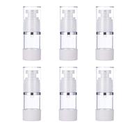 BENECREAT 6 PCS 15 ML Vide Airless Pompes À Bouteilles en Plastique Rechargeable en Plastique Pompe À Vide Pompe Presse pour Lotion Parfum Fondation Huile Essentielle Tonique Liquide