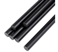 BENECREAT 6 Pcs 30cm de Longueur tige en Copolymère D'Acétal Noir de 10mm de Diamètre Tige Ronde en Acétal pour Fixations Non Marquantes Fabrication Artisanale de Bricolage