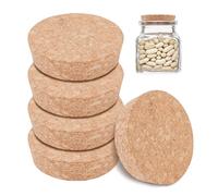 BENECREAT 6 Pcs Bouchons de Bouteille en Liège, Bouchon en Liège Conique Bouchons en Liège pour Bouteille de Vin, Bouchons de Remplacement pour Bouteilles, Bocaux, Arts, 8 cm Diamètre