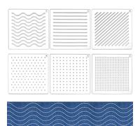 BENECREAT 6 pochoir Acrylique Sashiko Points Lignes Outil de Broderie en Acrylique Slashes Modèle de Ligne de Dessin pour Broderie Matelassée à la Main Épaisseur de 3mm