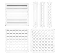 BENECREAT 6 Styles de Pochoirs Bullet Journaling Modèle Acrylique Réutilisable Mini Calendrier Carré Ensemble de Pochoirs pour Journaux à Pois Scrapbooking Suivi des Habitudes