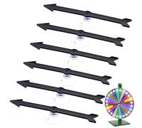 BENECREAT 6 toupie Flèche Noire Flèche en Plastique de Taille (146x18x8.5mm) avec Ventouse Spinners Pointer pour les Activités Panneau de Fête Panneau de Stationnement pour Mariage