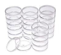 BENECREAT 60 ML contenants en Plastique Ronds empilables 4 colonnes (5 Couches/Colonne) Pots de Stockage de Perles pour Perles, Boutons, Artisanat et Petits Objets