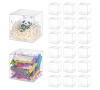 BENECREAT 60 Pcs 6x6x6cm Effacer Cube De Faveur Boîtes PVC Transparent Cube Coffrets Cadeaux pour Bonbons Chocolat Saint Valentin, Noël, Halloween, Cadeau, Mariage