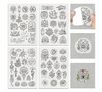 BENECREAT 63pcs Broderie Soluble dans l'eau, Stabilisateur Soluble dans l'eau pour Transfert de Motif Œil du Diable, 29.7x21cm, pour Bâtons de Broderie et Motifs de Broderie au Point