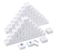 BENECREAT 70 Pcs Boîte de Présentation de Pierres Précieuses Blanc, 29.5x29.5x16 mm Boîte à Pierres Nues Transparente en Plastique, Boîte à Pierres Précieuses Carrée pour Bijoux, Cristal, Diamant