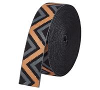 BENECREAT 8.7 m Sangle en Nylon Jacquard 38mm Ruban Jacquard en Polyester avec Motif Géométrique pour la Couture de Vêtements la Fabrication de Sangles de Sacs L'Artisanat et le Bricolage Sandy Brown
