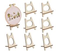 BENECREAT 8 ensemble de Mini Chevalets 2 chevalet de Présentation en Bois Blanc Amande pour Toiles Ouvrages D'Art Point de Croix Broderie Décoration de Maison