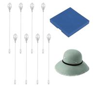 BENECREAT 8 épingle à Chapeau en Perle Blanche Épingles de Sûreté en Platine Broches en Plastique ABS Imitation Perle pour Écharpe Chapeaux de Cow Boy de L'Ouest Accessoires à Cheveux 125mm
