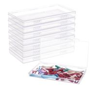 BENECREAT 8 Pack 16.5x9x1.6cm Boîte de Rangement rectangulaire en Plastique Transparent pour pinceaux, Crayons, Outils en Vinyle et Autres Accessoires d'artisanat