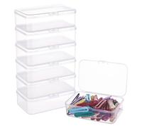 BENECREAT 8 Pack Conteneurs de Stockage de Perles en Plastique Transparent Rectangle pour épingles, pièces de Monnaie, Petites Perles et résultats de bijoux-11.8x7.2x3.5cm