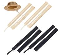 BENECREAT 8 Pcs 2 Couleurs Chapeau Taille Réducteur Doublure, Bandes Réglables en Polyester, Insertion de Taille pour Casquettes, Artisanat de Couture, 50x3 cm