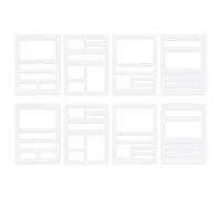 BENECREAT 8 pochoir Acrylique pour Dessin et Peinture Pochoir Rectangulaire 89 × 63 × 2.5mm pour Scrapbooking Murs en Tissu Artisanat et Arts Papier