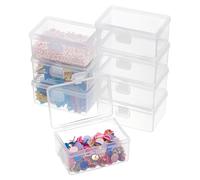 BENECREAT 8Pcs 5.8x8.35x3.65cm boîte en Plastique Transparent Contenant Organisateur de Rangement Rectangle Transparent avec couvercles pour Perles, Petits Objets et Autres projets d'artisanat