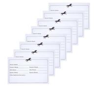 BENECREAT 8pcs Plaque de nom de box pour chevaux, Panneau de box pour chevaux en PVC blanc auto-adhésif, Panneau de porte rectangulaire 30.5x20cm pour écurie et grange