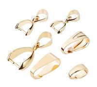 BENECREAT 90Pcs 3 Style Laiton Snap on Bails 24Pcs 3 Style 18K Plaqué Or Pince Bail Pendentif Connecteur Métal Bijoux Résultats