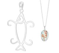 BENECREAT 925 pendentif en Argent Sterling en Forme de Poisson à 4 griffes Pendentif Torsadé Fait Main Vierge pour Pendentif Pépites Collier DIY Fabrication de Bijoux Platine 33x22x1mm