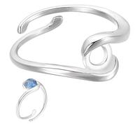 BENECREAT bague de Coupe à Lunette Réglable en Argent Sterling 925 Vierge Base de Bague pour Plateau de 4mm Réglage de Cabochon Rond Fabrication de Bijoux Faits à la Main