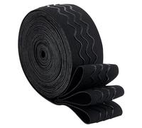 BENECREAT Bande Élastique de Pince en Silicone Noir 7mx50mm, Sangles Élastiques Plates Antidérapantes en Polyester, pour Bricolage de Vêtements, Couture, Artisanat, Shorts de Sport