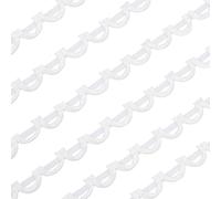 BENECREAT Blanc Corset Boucles pour Corset Laçage 1m X 30mm Robe Dos Satin Sangle Corset Dos Fermeture Éclair Interchangeable pour Artisanat Accessoires de Mariage, Robes de Bal, Formels