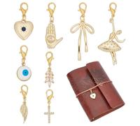 BENECREAT Breloques Pendentifs Plats Ronds du Zodiaque avec Fermoirs Ressort pour Décoration de Carnet de Voyageur et Création de Bijoux DIY