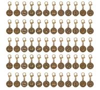 BENECREAT Breloques Pendentifs Plats Ronds du Zodiaque avec Fermoirs Ressort pour Décoration de Carnet de Voyageur et Création de Bijoux DIY