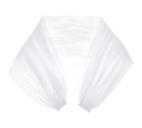BENECREAT Châle en Tulle Amovible Blanc en Tulle 90cm Femmes Plissées en Tulle Transparente Hors De L'épaule Volé Un Châle, Capes Transparentes pour Mariage, Costume, Bal de Promo Formel