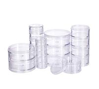 BENECREAT Conteneurs de Stockage de Perles en Plastique empilables de Taille Mixte Conteneurs de Stockage Ronds à 4 colonnes (5 Couches/Colonne) Pots pour Perles, Boutons, Artisanat