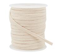 BENECREAT Cordon de Serrage Plat en Coton Papayawhit 25 m, Remplacement du Cordon Souple de 6 mm, Cordon de Serrage Creux Double Couche pour Sweat à Capuche, Pantalon de Survêtement