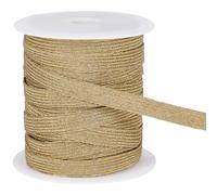 BENECREAT Élastiques Dorés de 22.9 m Ruban Tressé à Paillettes de 10mm de Large Élastique Plat pour la Couture la Confection de Jupes et de Robes.