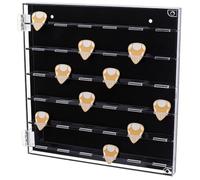 BENECREAT Étui de Présentation pour Médiators de Guitare en Acrylique, 240x240x18mm Grande Capacité Boîtier d'Affichage Transparent pour Médiators avec 4 Crochets Support Mural Organisateur