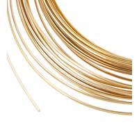 BENECREAT Fil en laiton semi-rond de 6 m et 0,6 mm, 1,6 mm de large, Or, fil à bijoux, wire de loisirs créatifs, wire