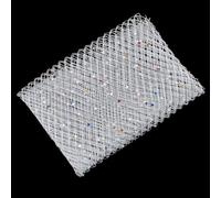 BENECREAT Filet en Voile pour Cage à Oiseaux de 1 m Voile de Chapeau en Tulle Blanc Russe de 42.5cm avec Diamants Colorés pour Décoration de Mariage Voile de Mariée DIY