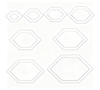 BENECREAT Gabarit de piqûre en nid d abeille 8 tailles Gabarits de piqûre en acrylique Règles transparentes Guides de couture pour l artisanat de coupe de patchwork manuel DIY Épaisseur 6mm