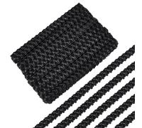 BENECREAT Galon Tressé en Similicuir Noir de 13.72 m/15 yards Sangle Tressée en Cuir Plat de 13mm de Large pour la Décoration Intérieure le Bricolage la Couture et L'Artisanat