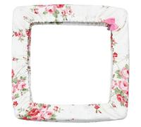 BENECREAT Housse de Protection pour Cercle de Broderie au Point de Croix 20x20cm Cache Cadre Q Snap Beige avec Rose Idées de Rangement Broderie avec Breloques Aléatoires pour Nurge Point de Croix