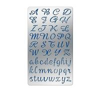 BENECREAT Lettre Numéro Motif Pochoirs en Acier Inoxydable 17.7x10.1 cm Alphabet Métal Pochoir Modèles Outil pour la Combustion du Bois, Gaufrage, Gravure et Scrapbooking