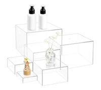 BENECREAT Lot 6 boîte de Présentation en Acrylique Supports Gigognes Taille Unique pour Présentoirs à Bijoux et Objets de Collection Cubes Rangement Transparents